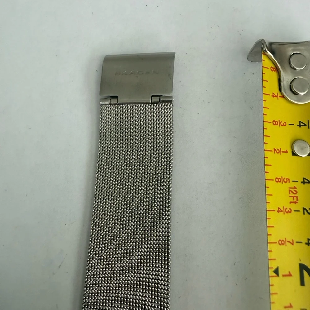 Skagen Denmark Silver Mesh Watch Dual Time Zone (Model 733XLSS)